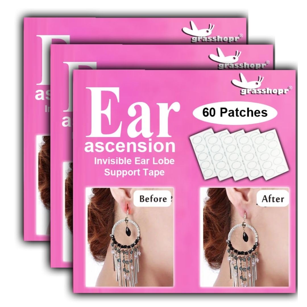 Grasshopr - Ear Ascension - Invisible Ear Lobe Support Tape Patch (180) (B07TS3QDLX) Amazon Price History, Amazon Price Tracker