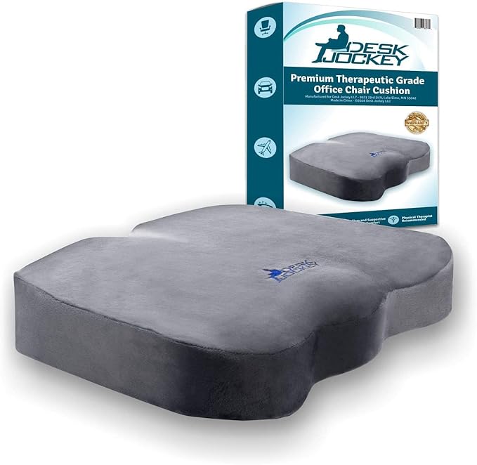 Desk Jockey Memory Foam Seat Cushion for Office Chairs
