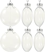 Vista 1 de HOMSFOU Bolas de adorno de plástico, bola plana transparente, adornos de Navidad, adornos colgantes rellenables de plástico, bola de globos de disco