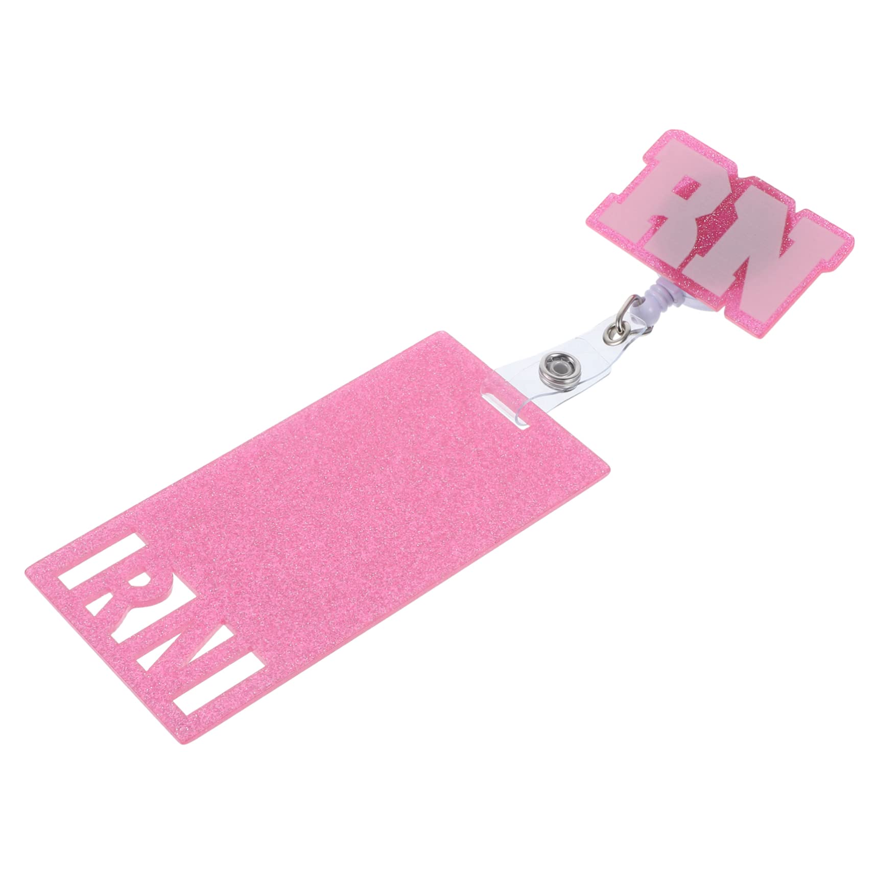 SHINEOFI 5pezzi Glitter Badge Retainer Per Portabadge Acrilico Estensibile Con Clip Da Cintura Design Elegante e Leggero Per Id Ospedaliero Accessori e Regali Per Professionisti Della