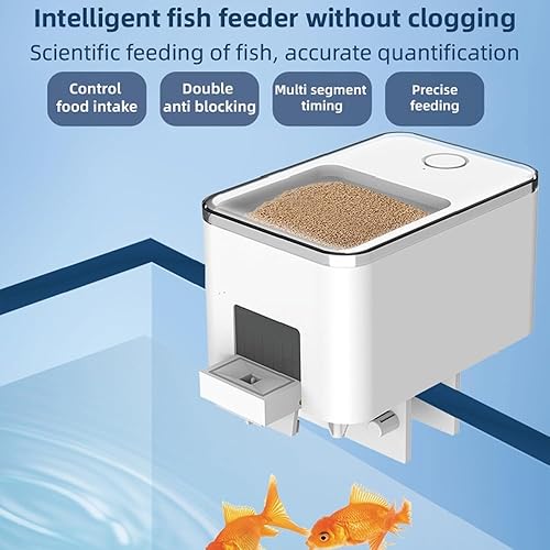 Miniatura 4 de Comedero automático para peces, dispensador remoto de alimentos para peces, temporizador inteligente, antibloqueo, dispositivos de alimentos para