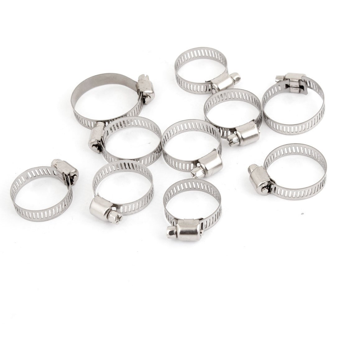 IIVVERR 8mm Wide 21-38mm Adjustable Worm Gear Hose Clamp 21-38mm 10 Pcs(8 mm de ancho 21-38 mm abrazadera de manguera de tornillo sin fin ajustable 21-38 mm 10 piezas