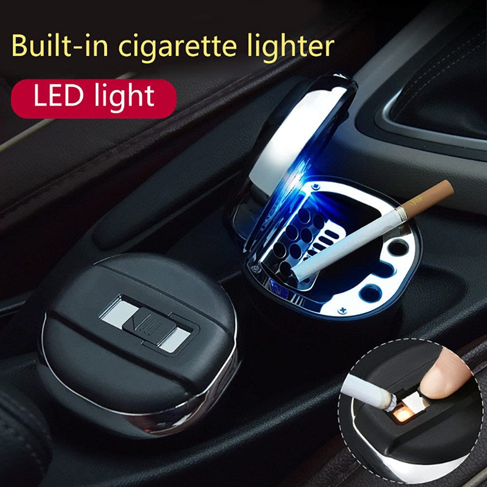 Posacenere Auto Con Accendisigari E Luce LED - Senza Fumo, Ricarica USB E Design Staccabile