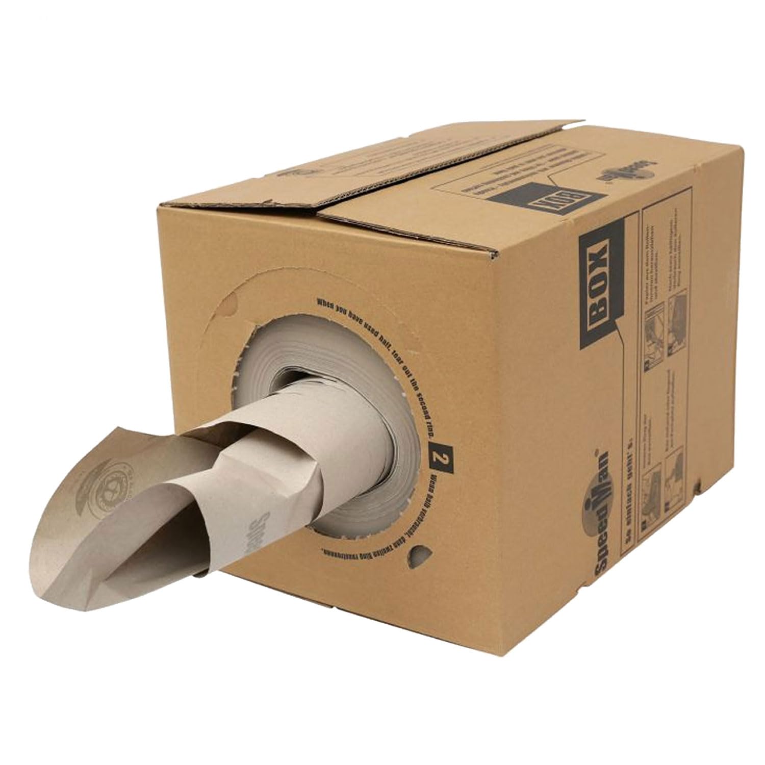 Schott Packaging Speedman Recycled Paper Box 390Mm X 450M - Void Fill Paper In Handy Dispenser Box | Ready-To-Use, Compact & Eco Friendly | Filling, Parcel, Stuffing, Protection For Packing