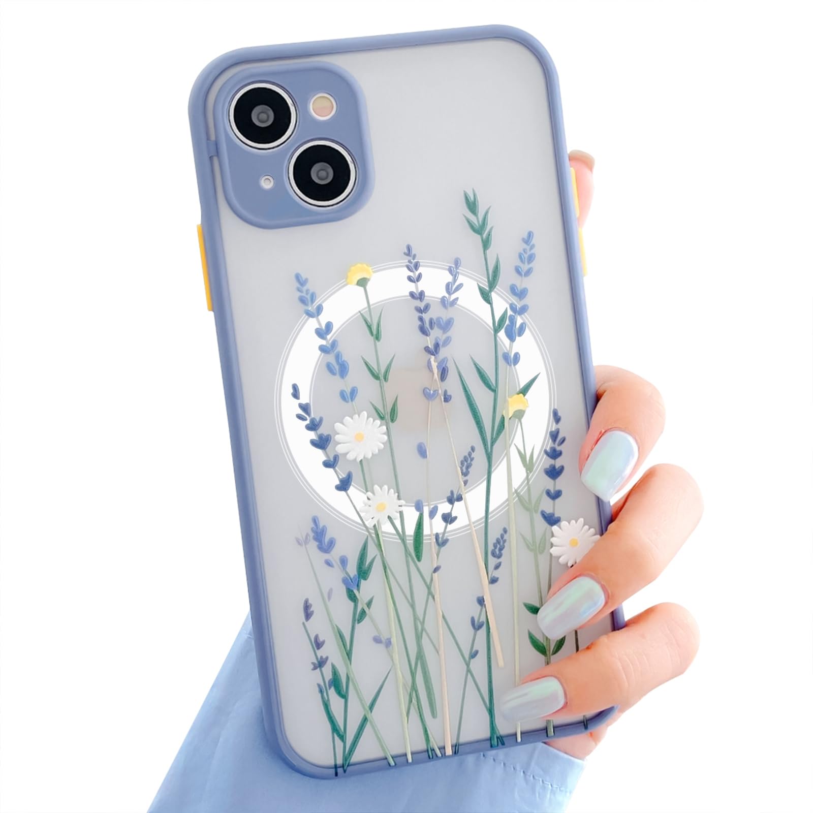 Roemary Coque à motif girafe et fleur pour iPhone 13 Pro Max avec design MagSafe, Coque