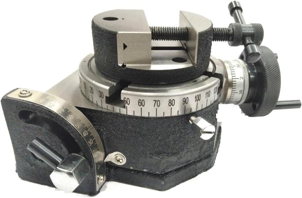 4"/100 MM TILTING MILLING INDEXING ROTARY TABLE WITH ROUND VICE-METAL WORKING (80MM ROUND VICE)