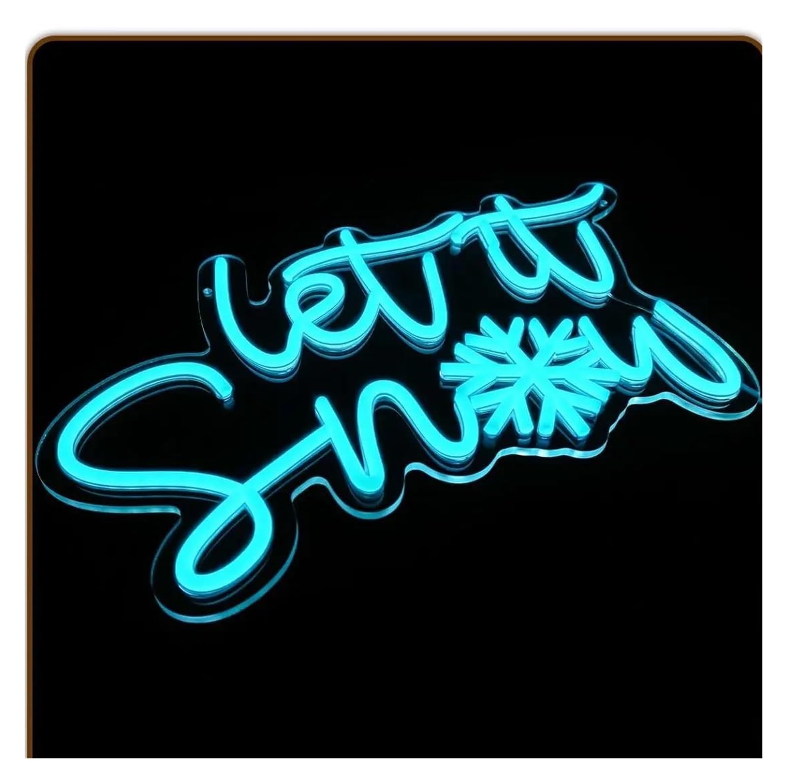 Luz de Diseño de Digital Let It Snow Letrero De Neón Luz LED Regulable Decoración De Pared Alimentado Por USB Para Windows Dormitorio Sala De Estar Fiesta 42cm×25.5cm
