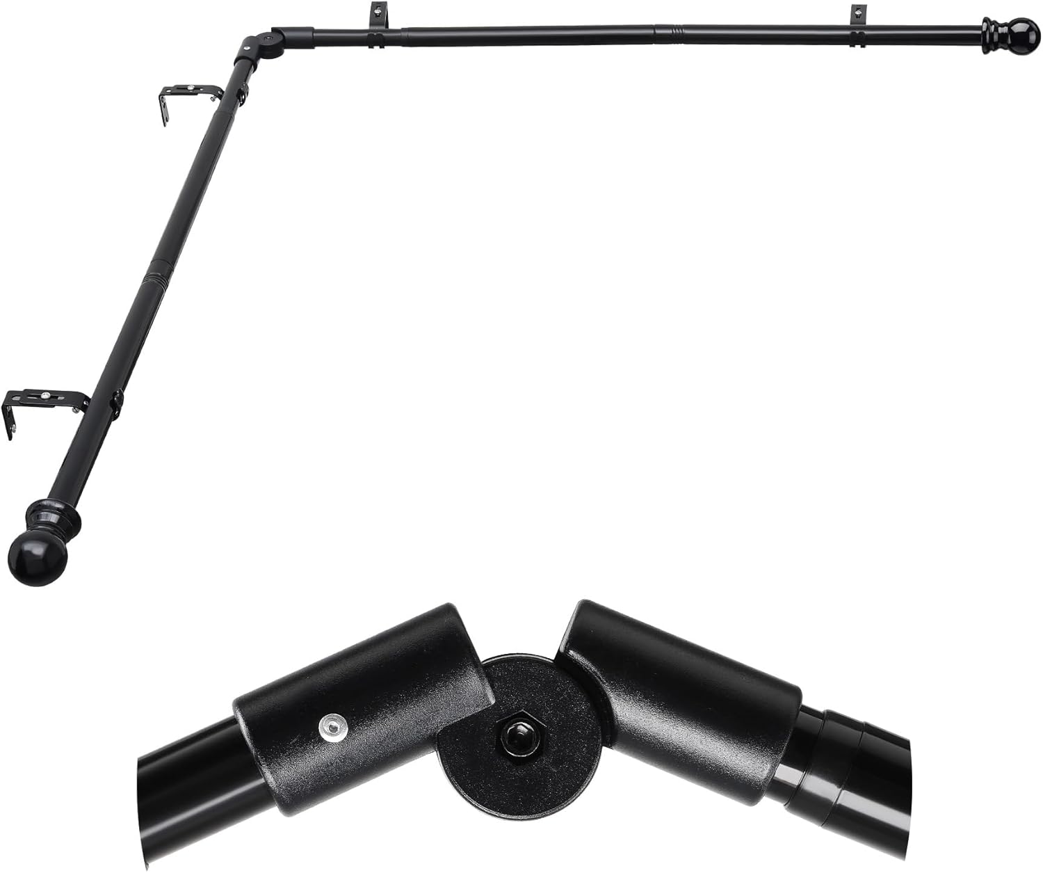 Corner Window Curtain Rods, Lshaped Curved Curtain Rods
