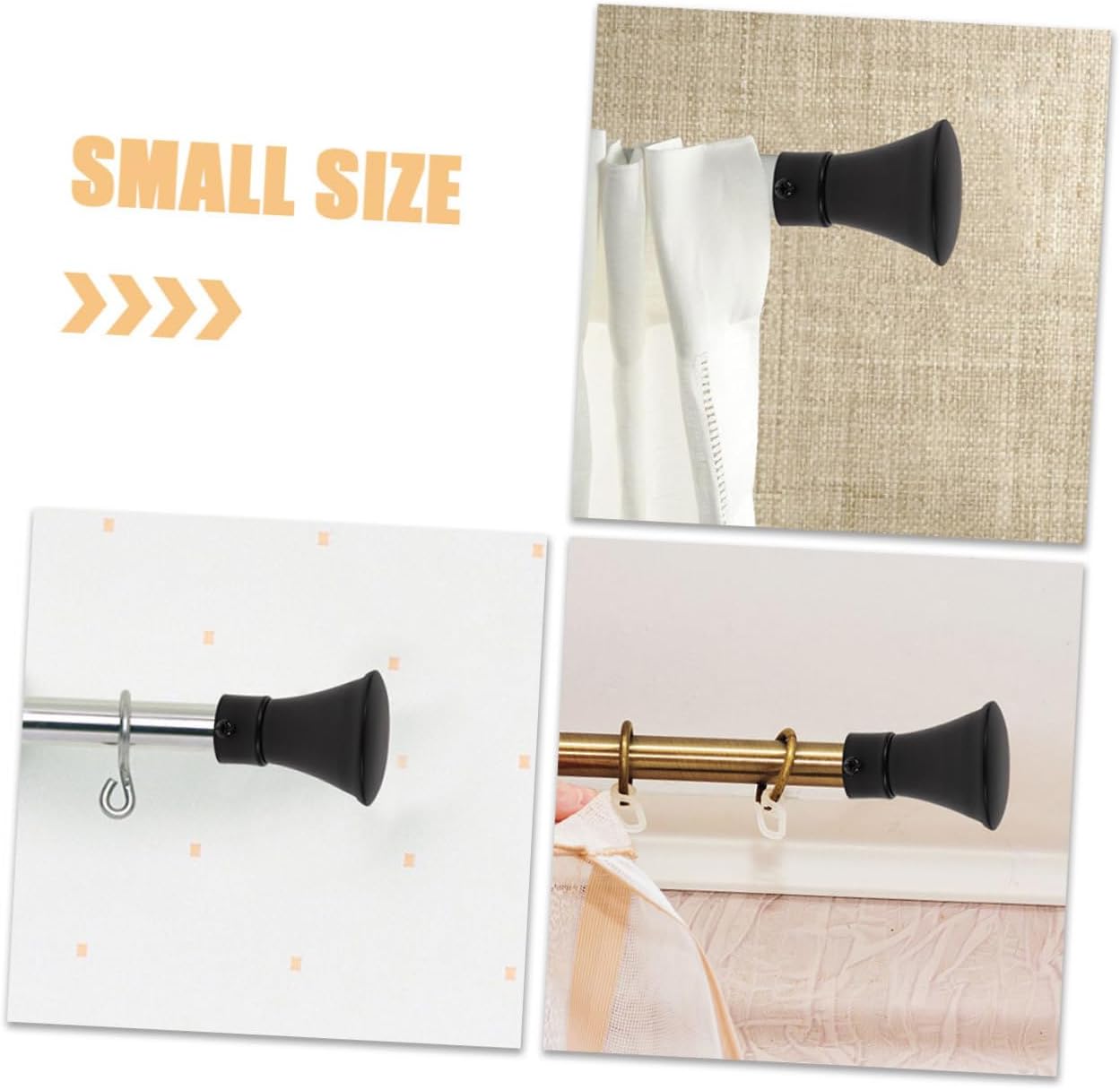 8pcs Finials for Curtain Rods Iron Curtain Rod Finials Modern Design No Drilling Decorative Ends