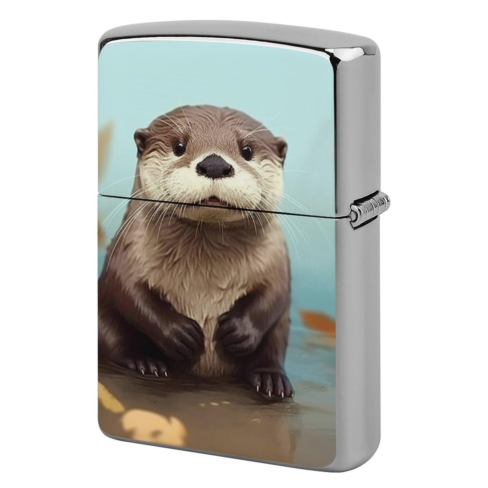 Cute Otter Lighter Case for Men, Personalized Lighter Cover for Valentine's Day Gifts, Flip-Top Lighters Shell for Outdoor, Portable Lighters Protective Sleeve