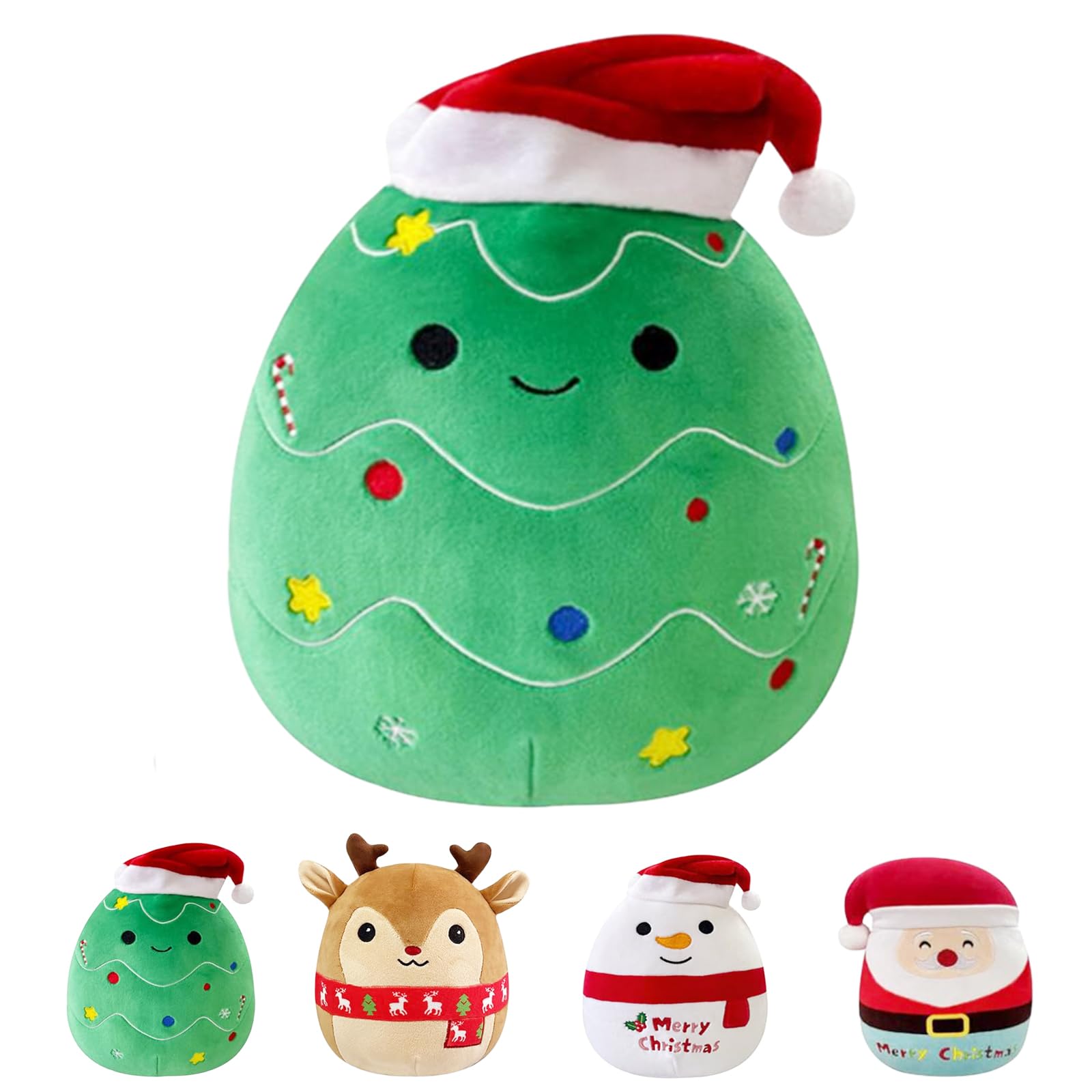 ATBEAMEN 20cm Christmas Plushies Plush Xmas Tree Toy for Kids,Cute Xmas Tree Squishy Christmas Plush Pillow Toy Soft Toy 8" Stuffed Animal Christmas Tree Plushies Toys for Girls Boys Gift Cuddly Toy