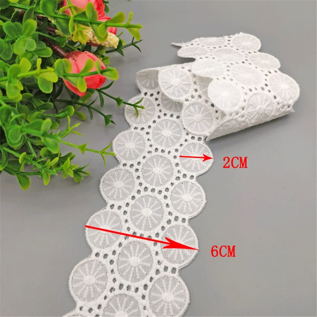 Générique Brodé Évider Dentelle DIY Vêtements Couture Tissu Largeur Beige Dentelle Ruban Décor À La Maison Rideau (Couleur : Beige, Taille : 6cm*200cm) (Beige 6cm*200cm)