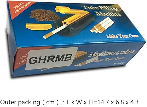 Miniatura 7 de GHRMB Máquina rodante manual de cigarrillos, tabaco, de un solo tubo, para fumar (amarillo)