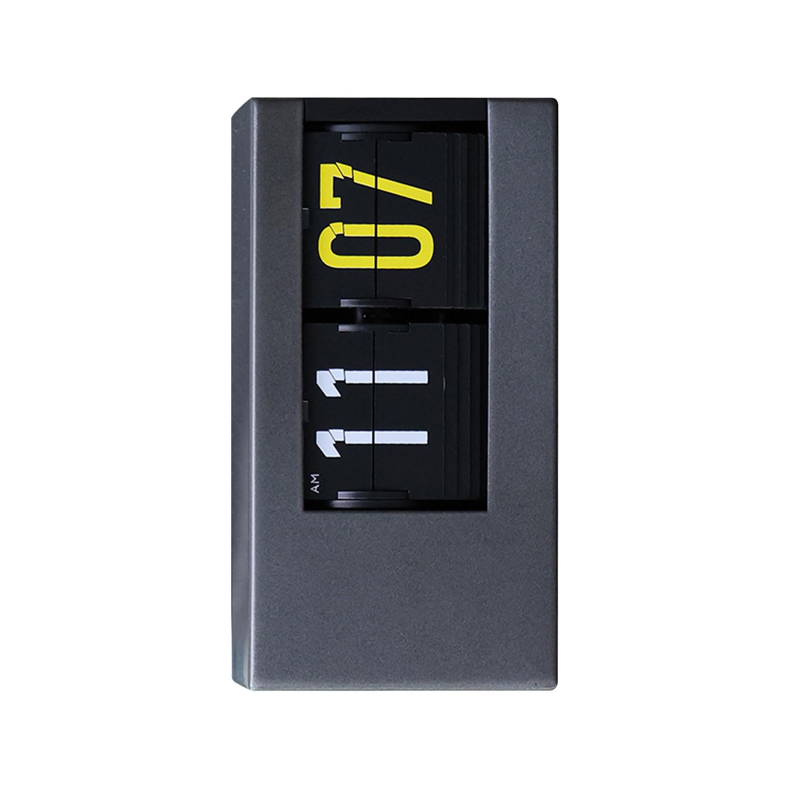 Hredwep Turning Number Clock with Subtle Backlight Complements Various Interior Designs Metal Toss Clock