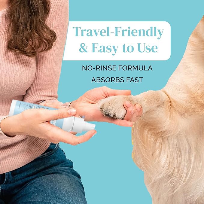 Image of Dog Paw Cleaner Spray - Coconut No-Rinse Wash - 5.1 Fl Oz | Alcohol-free coconut dog paw cleaner spray with aloe, copaiba & lemongrass to clean paw pads after walks - no rinse