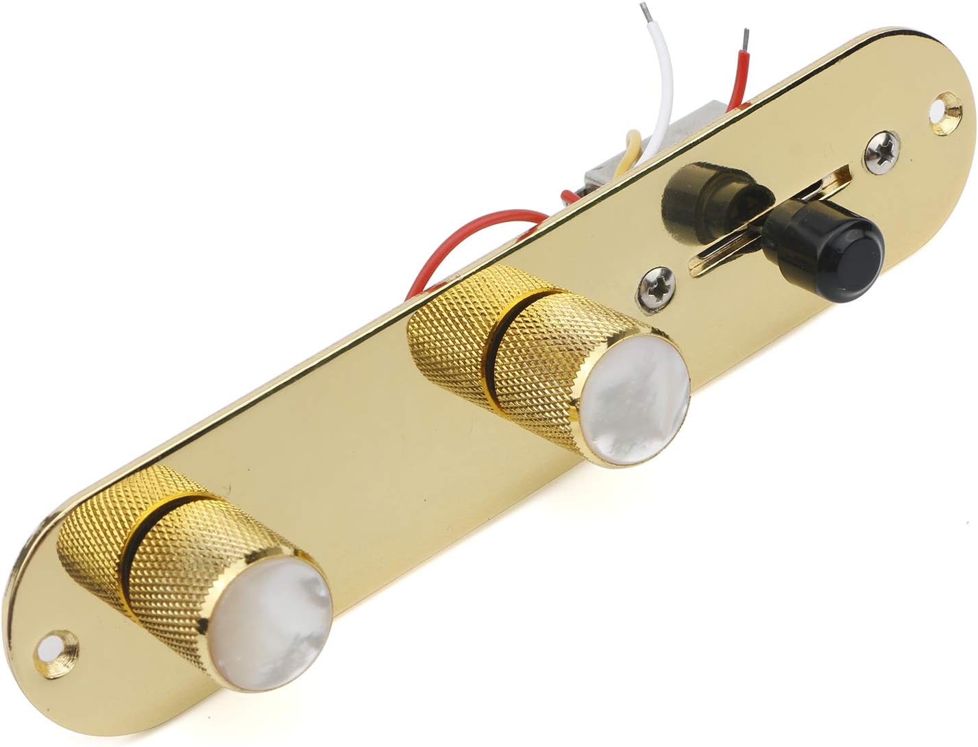 SWh Guitar Gold 3 Way Control Plate Wired Loaded Switch Wiring Harness Knobs for Fender Telecaster Electric Guitar
