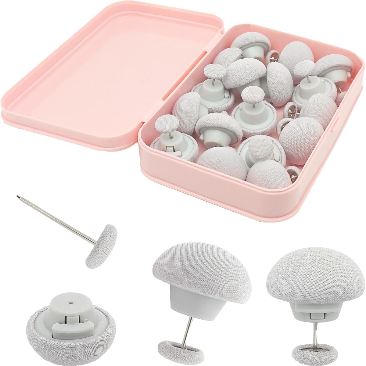 20PCS Duvet Pins Duvet Clips, Safe Locking Duvet Cover Clips Snaps with Storage Box, Easy to Use Double Sided Pin Fasteners for Quilt Cushions Curtains(Gray)-image-47