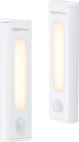 Miniatura 1 de Tienda Basics Luces LED adhesivas, funcionan con pilas, detección de movimiento, inalámbricas, 40 lúmenes, luz portátil, iluminación debajo del