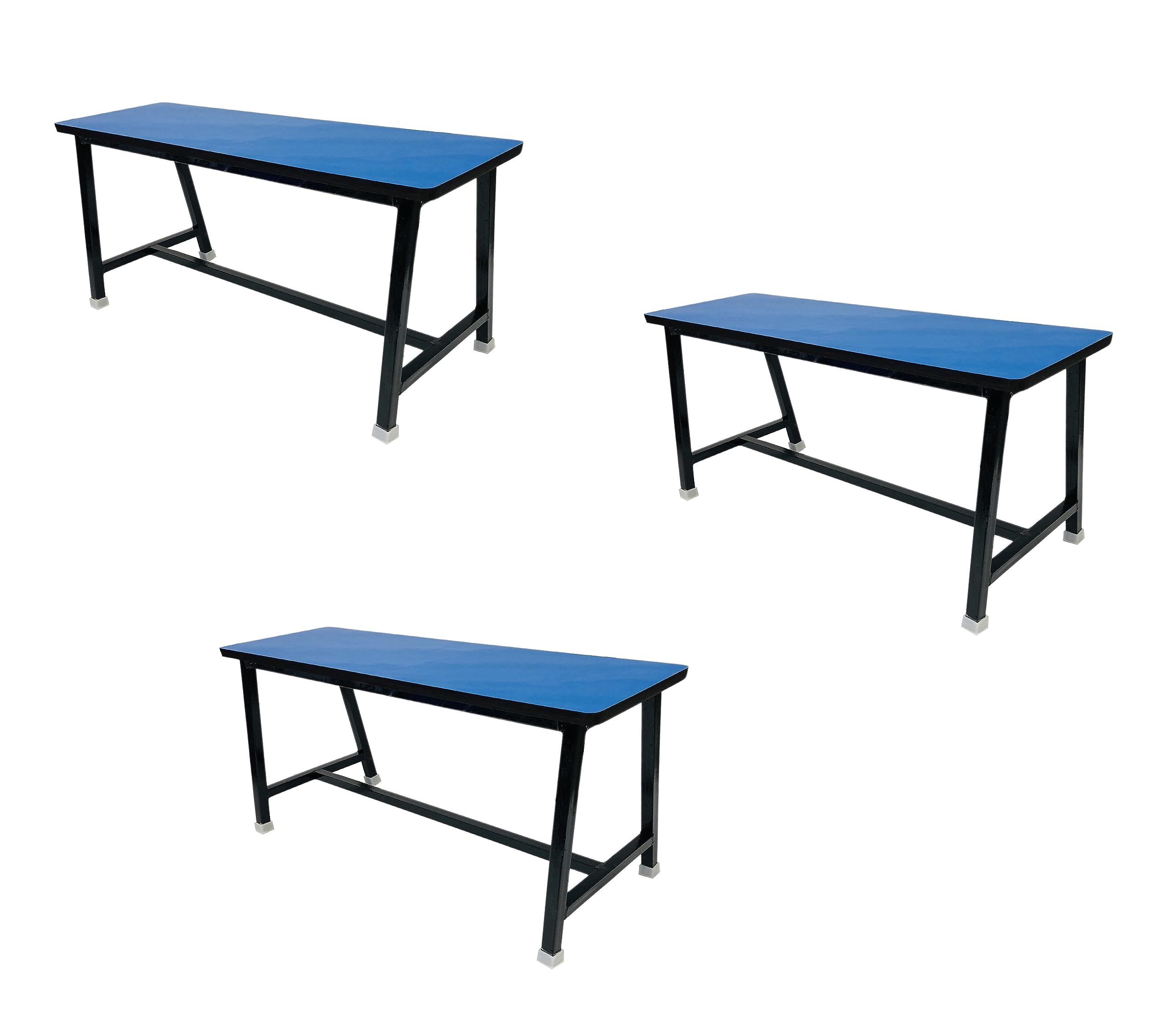 SALON CHAIR Garden/Living Room/Balcony/Patio/Lounge Bench Iron Pipe and Wooden top, Suitable for Both Indoor and Outdoor 4FT (Pack of 3pc)