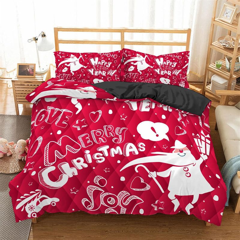Funda nórdica 155x220cm navideña de microfibra suave para regalos infantiles