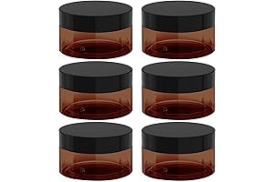Amber Plastic Cosmetic Jars - Leak Proof Containers for Creams & Lotions