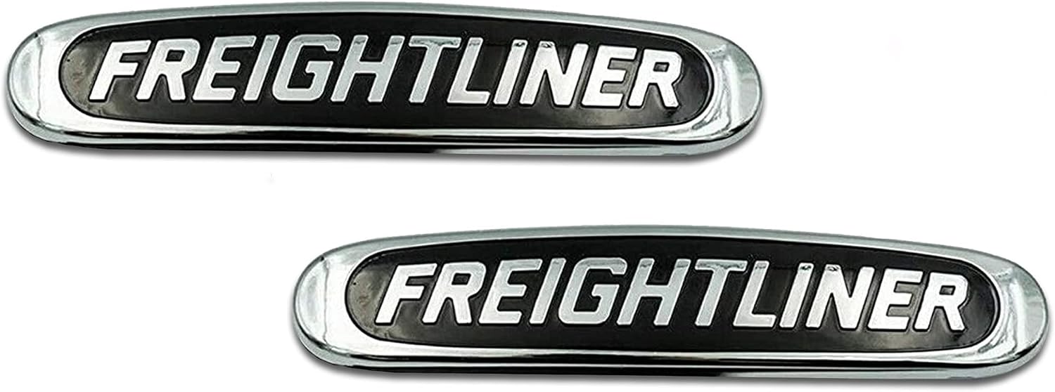 Kozak Replacement Hood Grille w/Emblem Logo Name Plate - Black with Chrome - Compatible with Freightliner Cascadia Semi Trucks 2018 and Newer Models - 2 piece Set