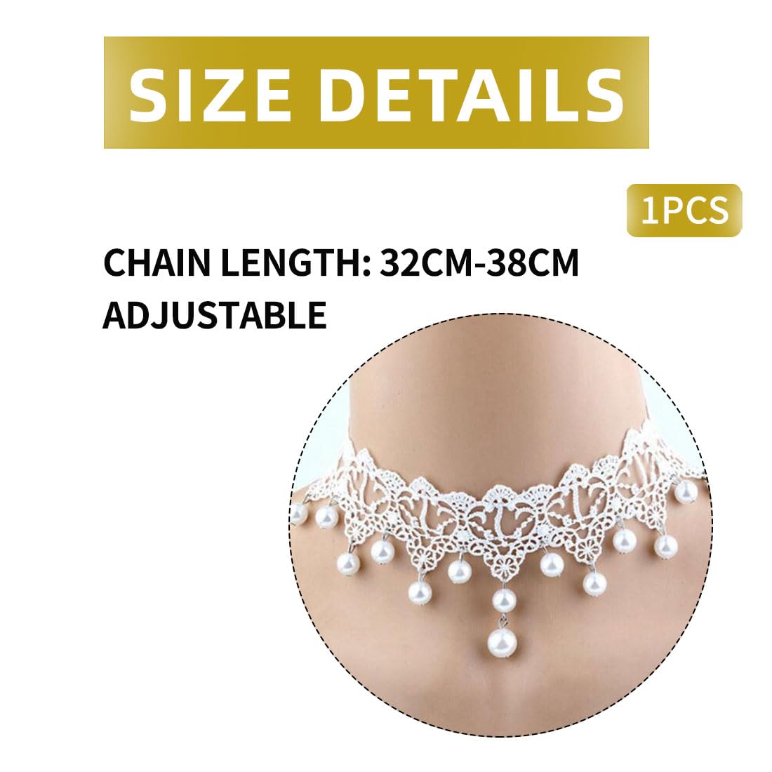 LEEQBCR 1 Pièce Chaîne Gothique Personnalisée, Collier De Dentelle