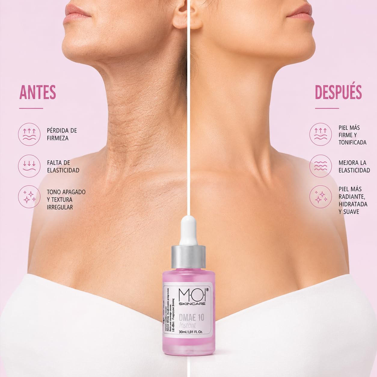 Sérum reafirmante cuello y escote DMAE 10 INSTANT efecto lifting 30ml M·O·I Skincare®