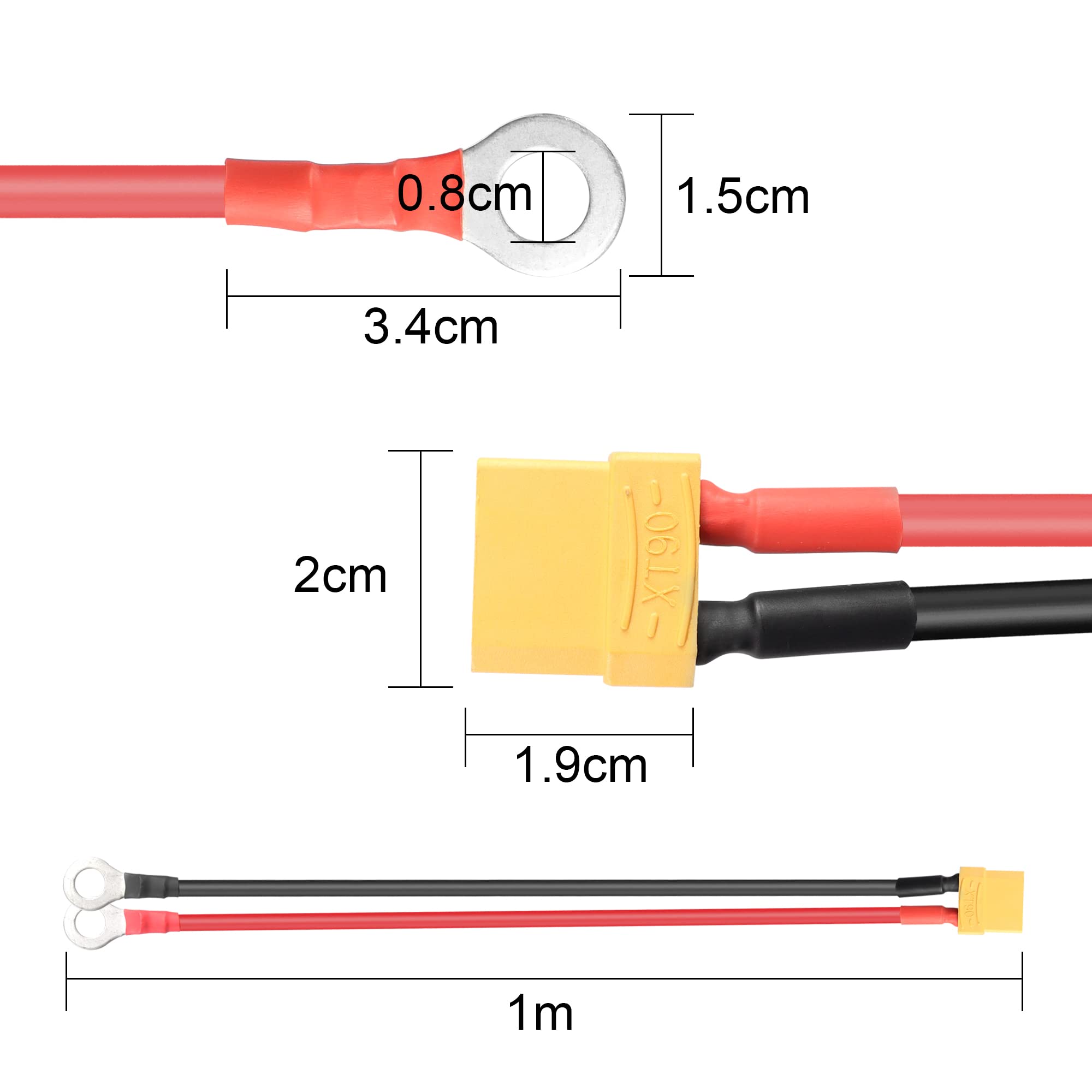 XT90 Extension Cable 0.6M - 10AWG Silicone Wire For RC Drone Battery & FPV Racing