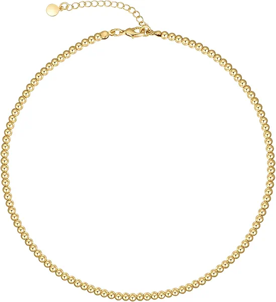 Natural Freshwater Baroque Pearl Necklace 14K Gold Plated Dainty Choker Necklace for Women Girls Snake Chain/Cuban Link/Paperclip/Ball Beaded Chain/Tennis Chain Fashion Jewelry for Gift