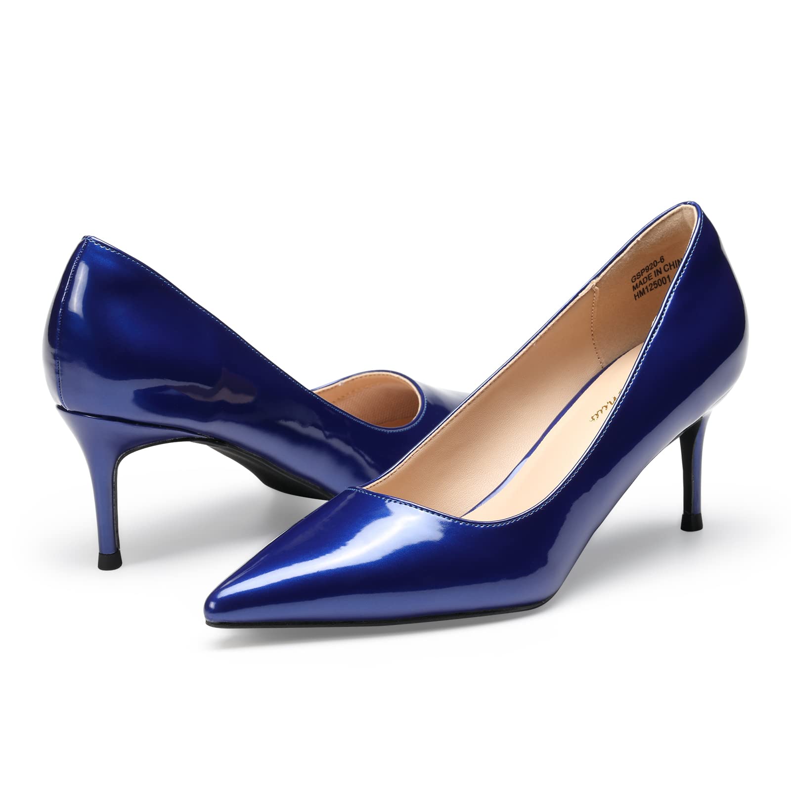 GENSHUO Décolleté Donna Tacco 6 cm Punta Affilata Scarpe Eleganti