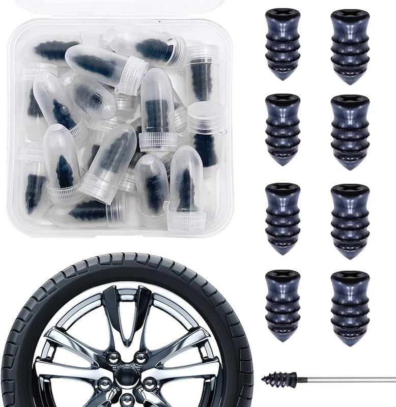 10 Pcs Tyre Repair Screw Set ? Rubber Nail Tire Repair Self-Service Puncture Repair Nails ? Vacuum Tyre Repair Screws for Car, Motorcycle & Bicycle-image-45