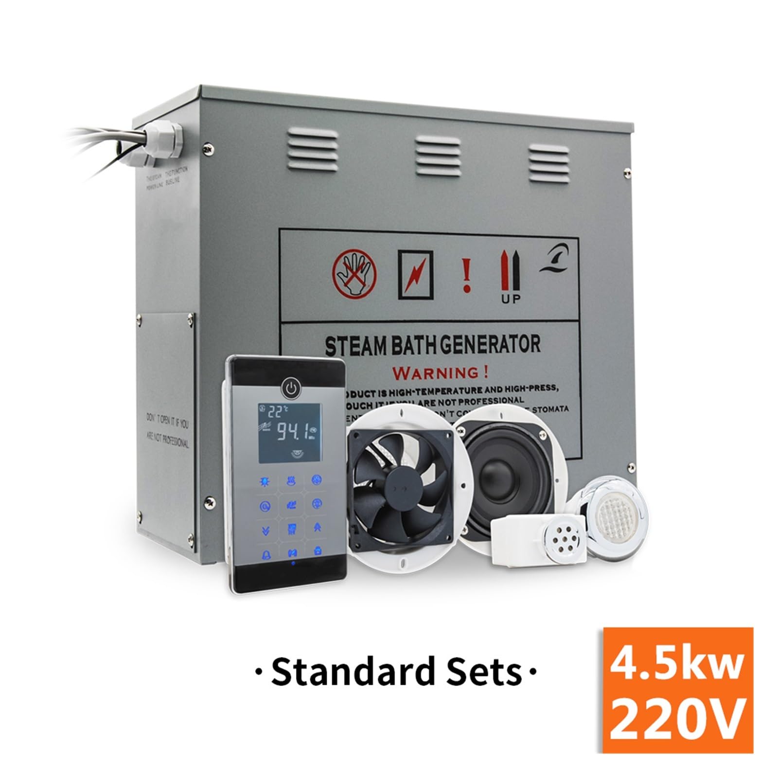 4.5KW AC Bagno di e bagnato Sauna nerator con doccia Spa Accessori Valvola sicurezza in ottone Scarico automatico a,Altamente Efficiente | VSC045-4.5KW-BP