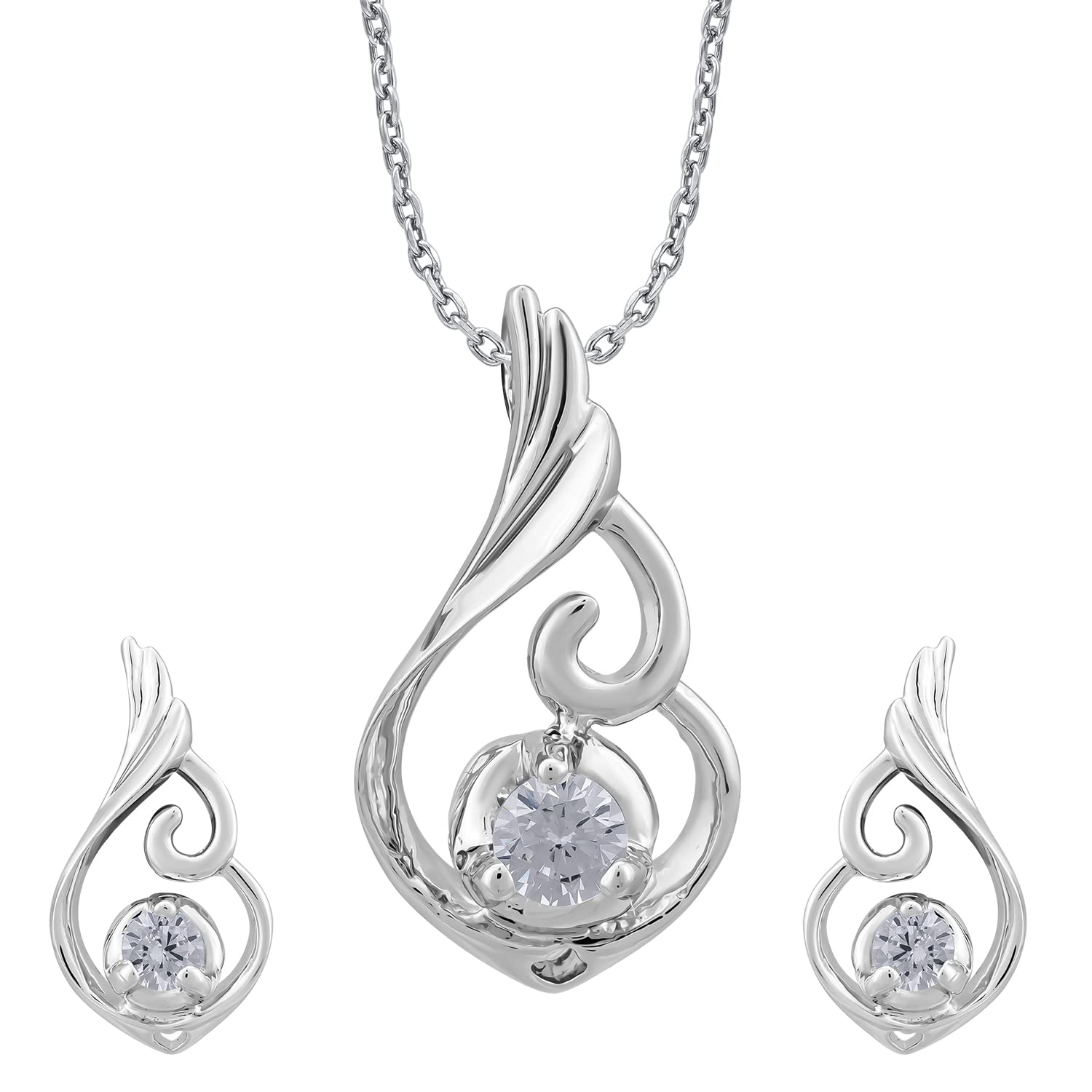Pissara Glittery 925 Sterling Silver Valentine Day Gift Cubic Zirconia Pendant Set For Women And Girls|with Authenticity Certificate, 925 Stamp & 6 Months Warranty (PS104643) (B0BJ71G4R1) Amazon Price History, Amazon Price Tracker