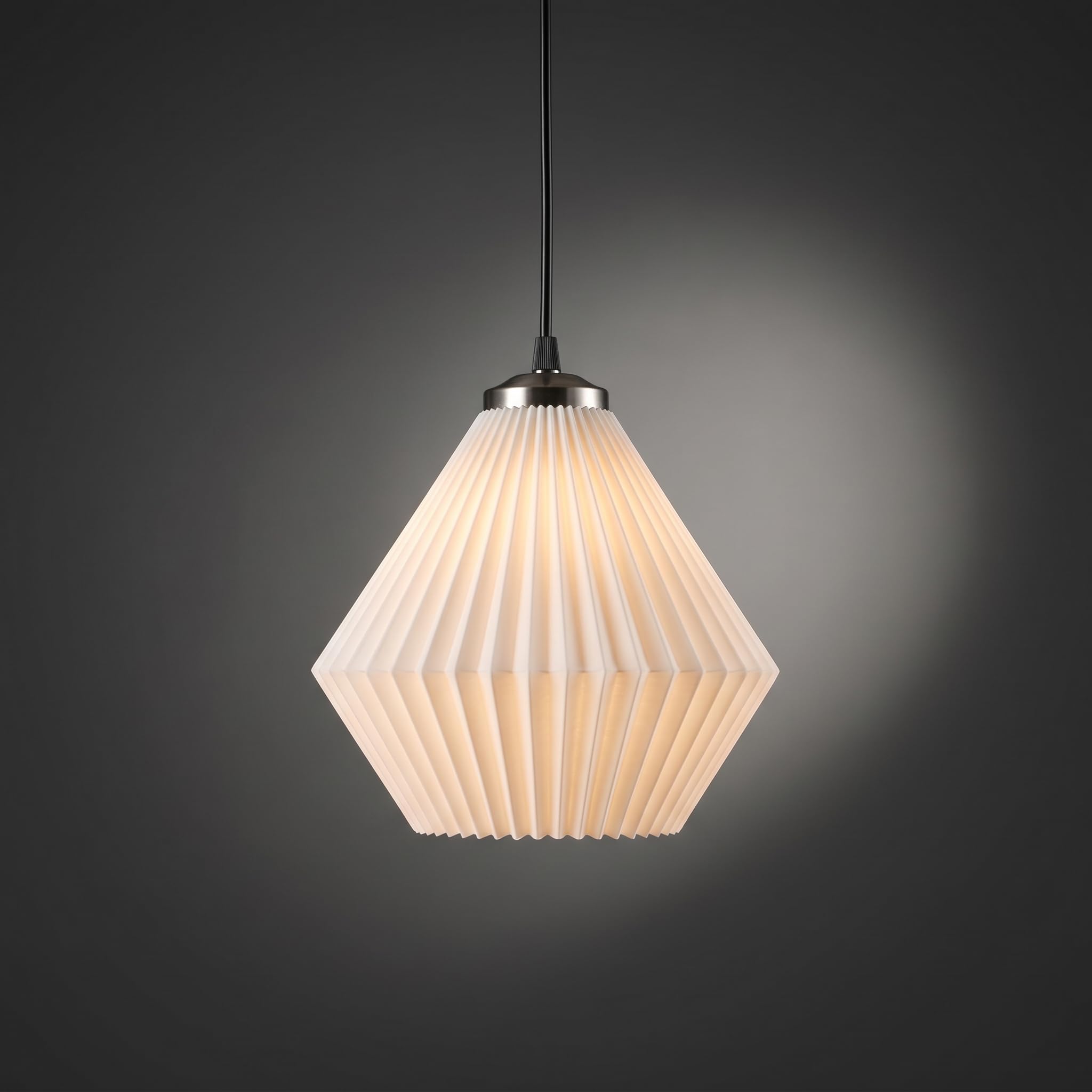 Elegant Hanging Light with 3D Printed Ceiling Shade, Adjustable Pendant Lamp with E27 Bulb Included for Dining Room, Bedroom & Living Room Interiors (Diamond)-image-1