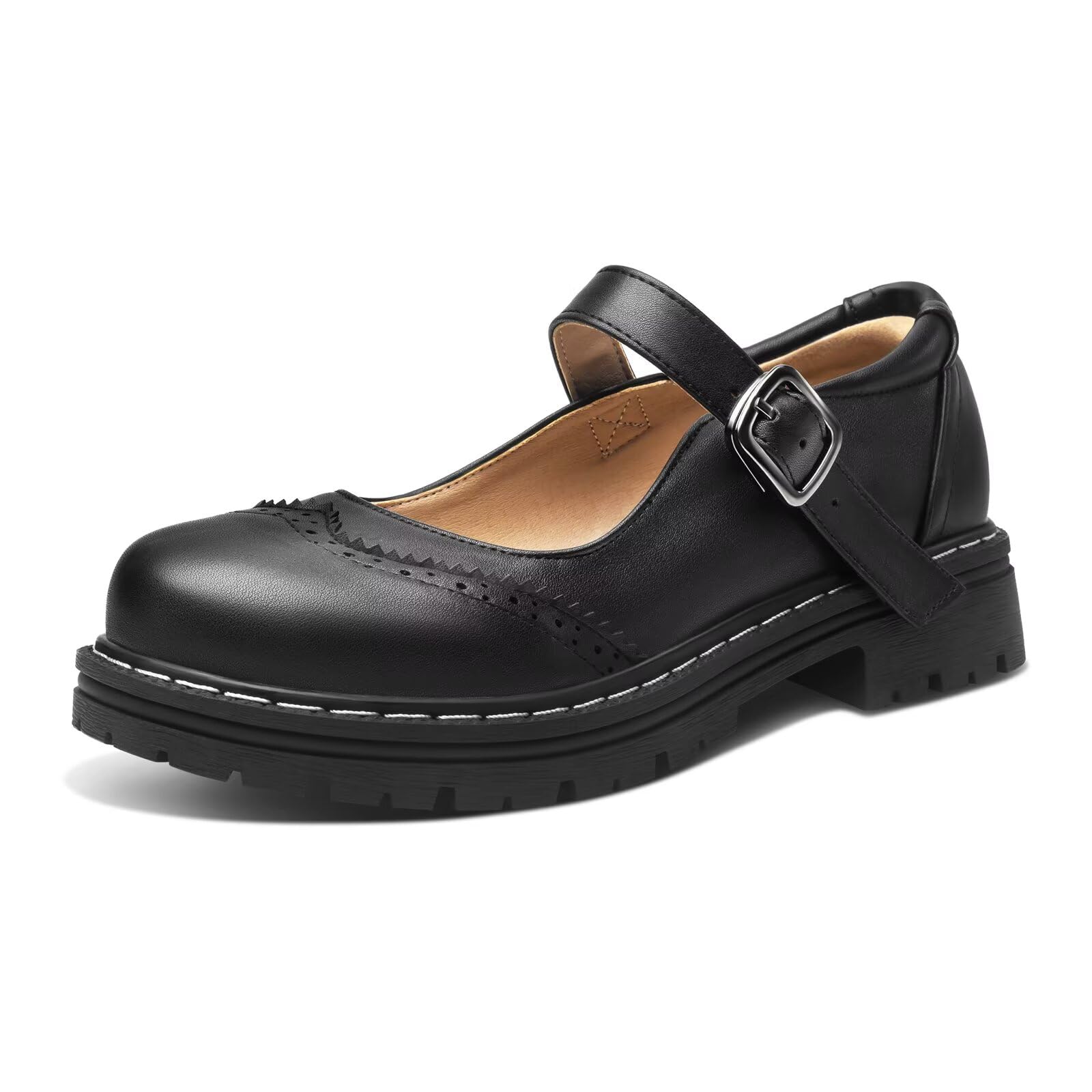 Mary Jane for Women Gothic Oxford Shoes - Flat Shoes, Ankle Tied, Round Toe for Casual Dresses, Work, and Campus