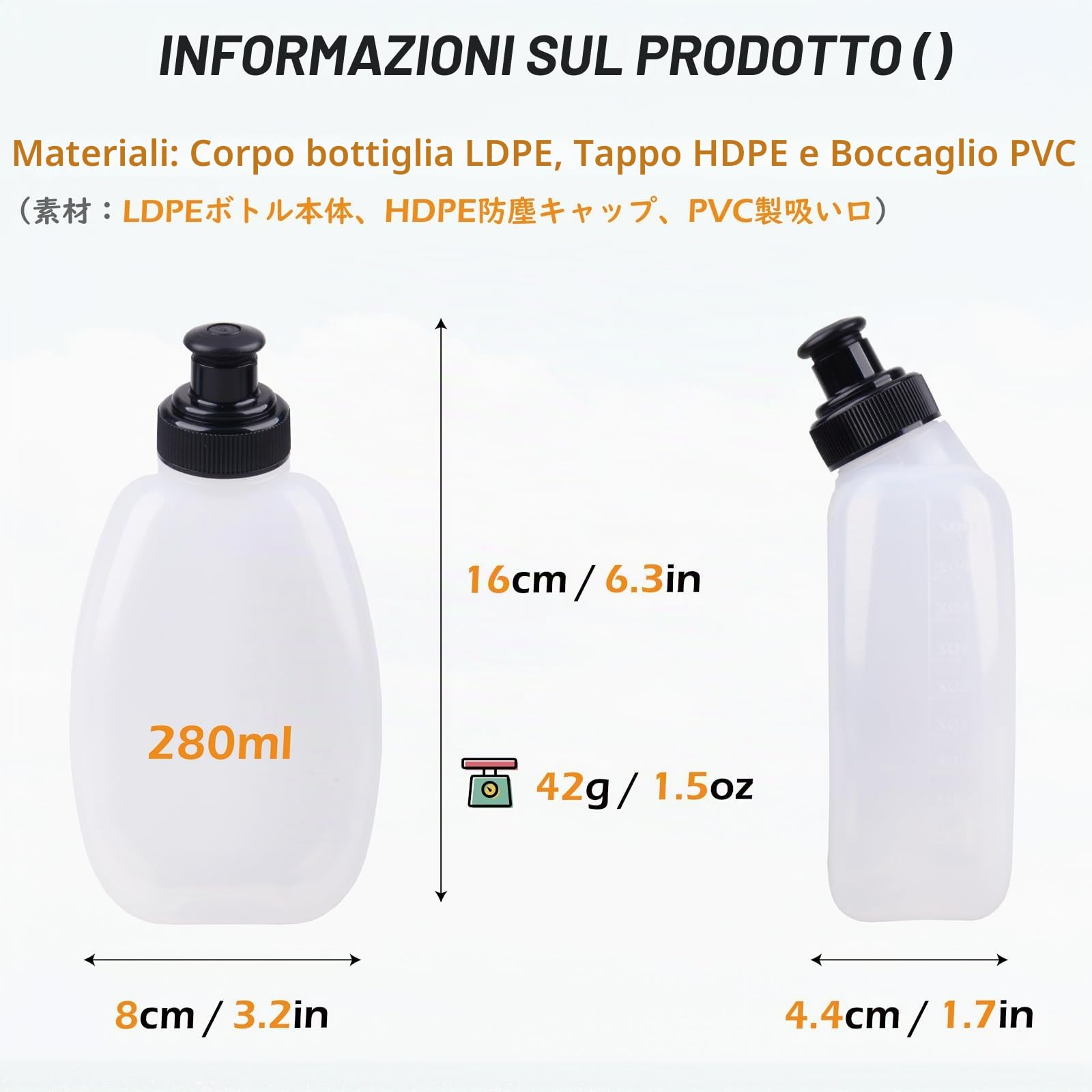 TRIWONDER Borraccia Bici Senza BPA Water Bottle Borraccia Sportiva per Ciclismo MTB Corsa Running Palestra Yoga Sport (280 ml - 2 pezzi)