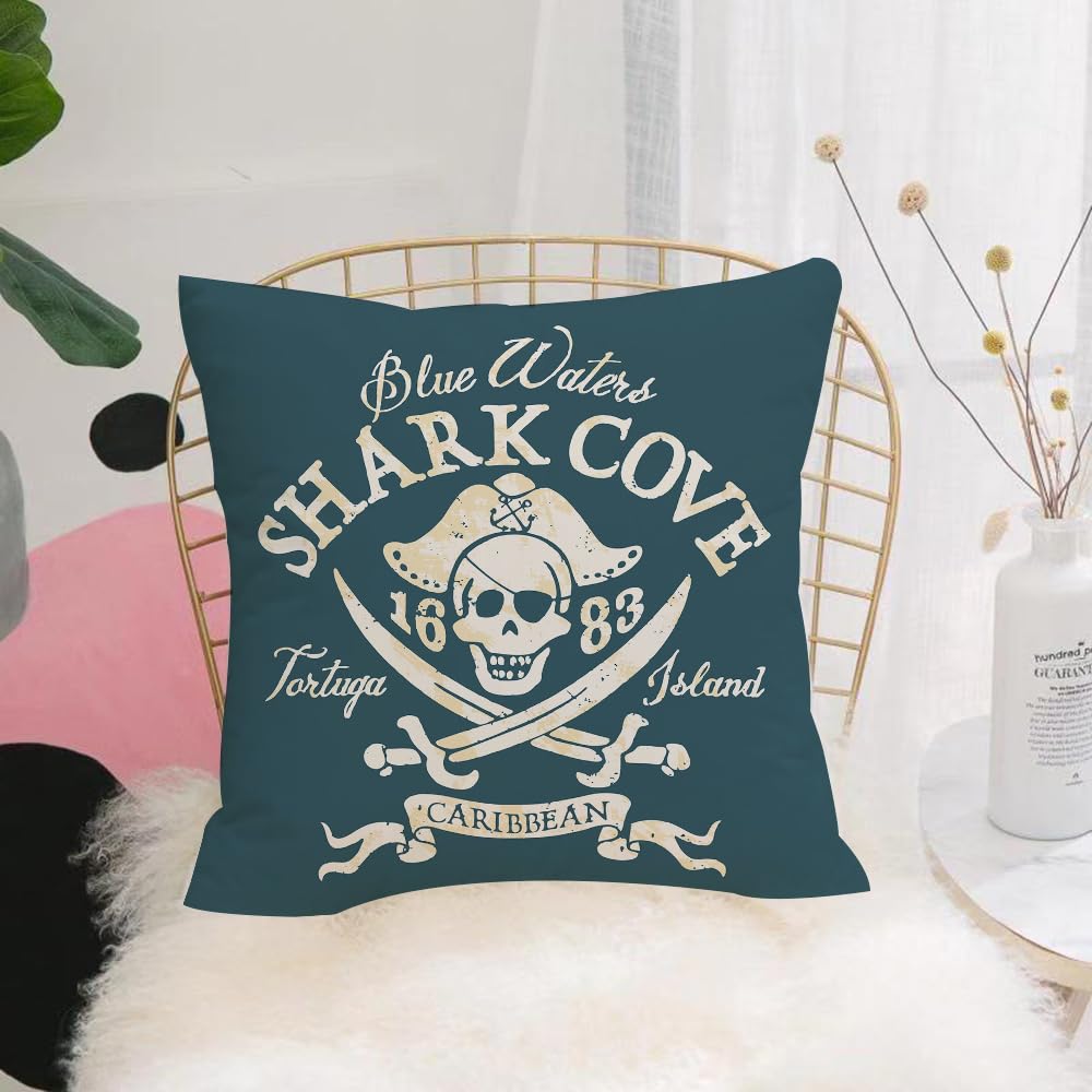 Hyosxw Jolly Roger Pirates - Vector Artwork In 2 Cu - A8 Cushion Cover,Throw Pillow Case Home Decorative For Living Room Bedroom Sofa Chair 18X18 Inch,Jolly Roger Pirates - Vector Artwork In 2 Custom Colors,Pillowcase 45X45cm
