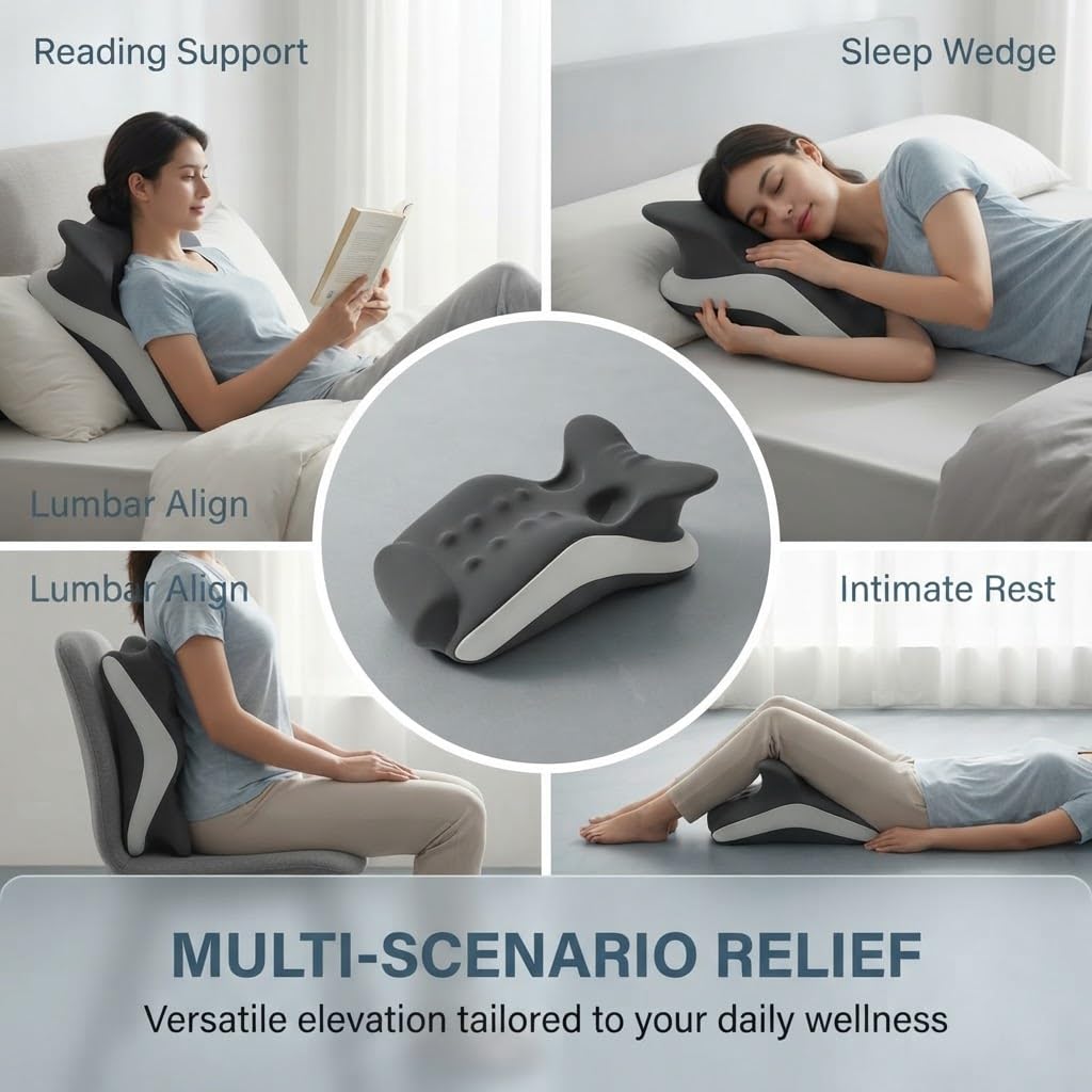Memory Foam Intimacy Wedge, Ergonomic Pillow for Couples & Sitting (A)