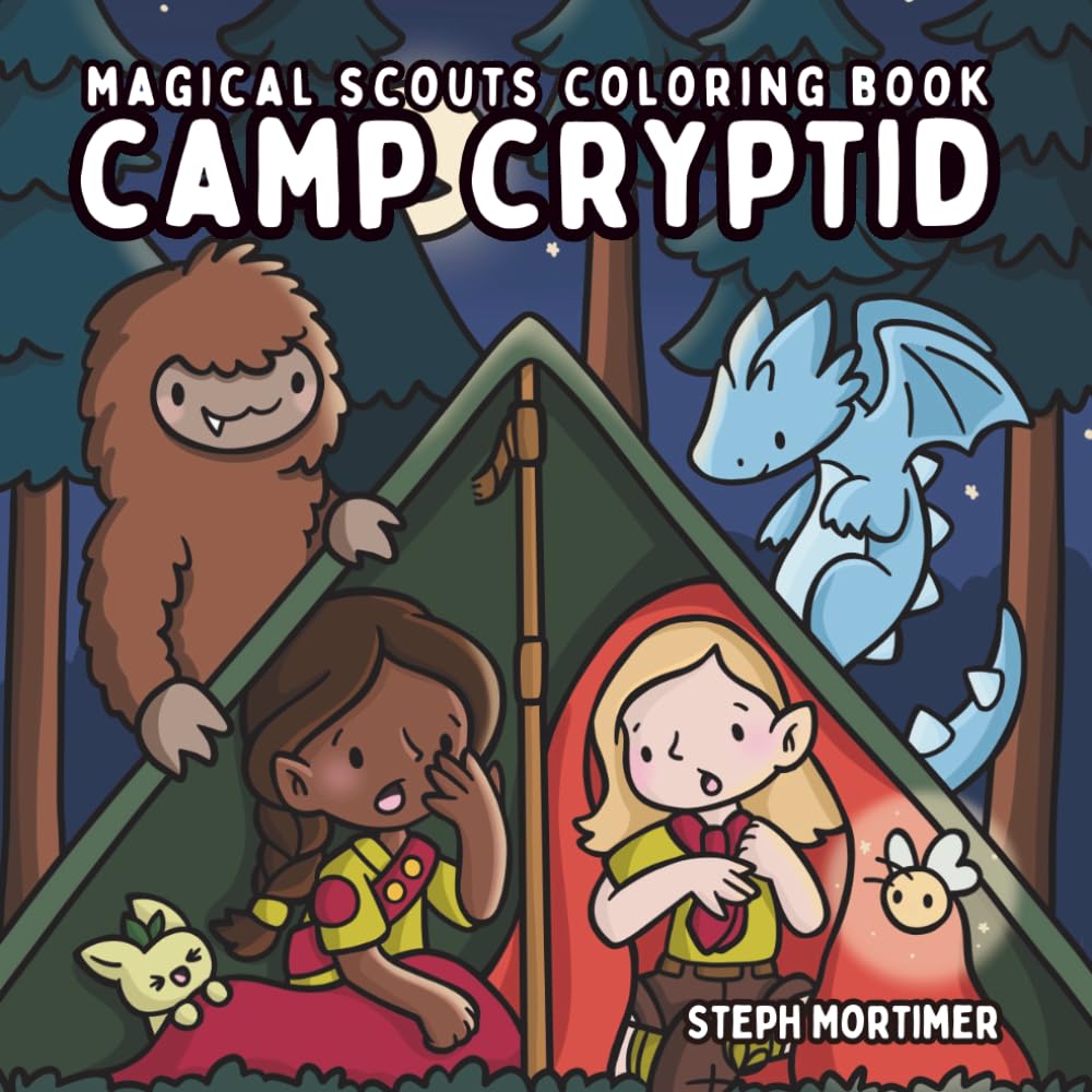 Camp Cryptid Magical Scouts Coloring Book: For Adults and Teens who love cozy fantasy, cryptid fans, and anyone who enjoys cute, spooky scenes (Hero Buddies)