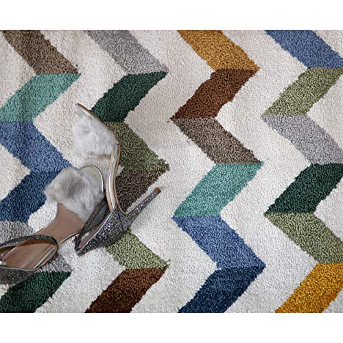 Image of THE HOME TALK Modern Polyester Area Rugs | Carpets for Living Room, Kitchen, Kid's Room, Bedroom | Microfiber Polyester Rugs | Shaggy Floor Carpet | Anti Skid Store (White, 60x110 CM)