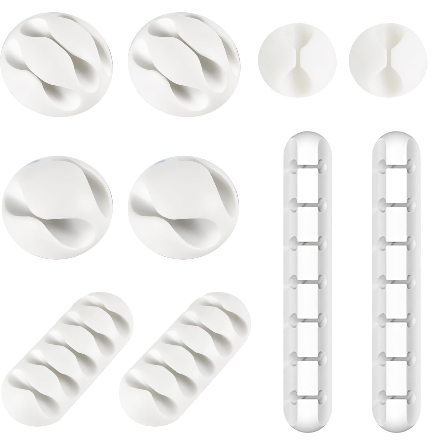 10 clip fermacavi, porta cavi autoadesivo e multi-slot in silicone per organizzare i cavi della scrivania (bianco)