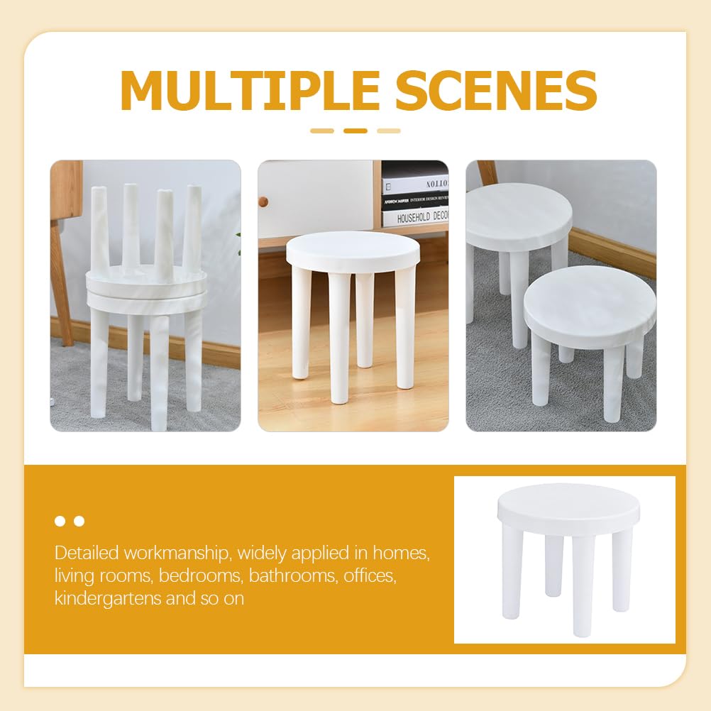 Marchepied Pour Enfant - Tabouret 3 Niveaux En Plastique Blanc Antidérapant - 27x25x25 Cm - Pour Salle De Bain, Chambre, Cuisine