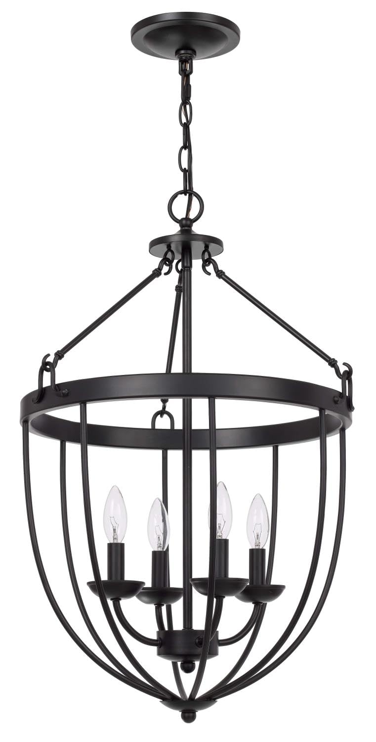 Cal 28.5" Height Grafton Matte Black Metal Chandelier