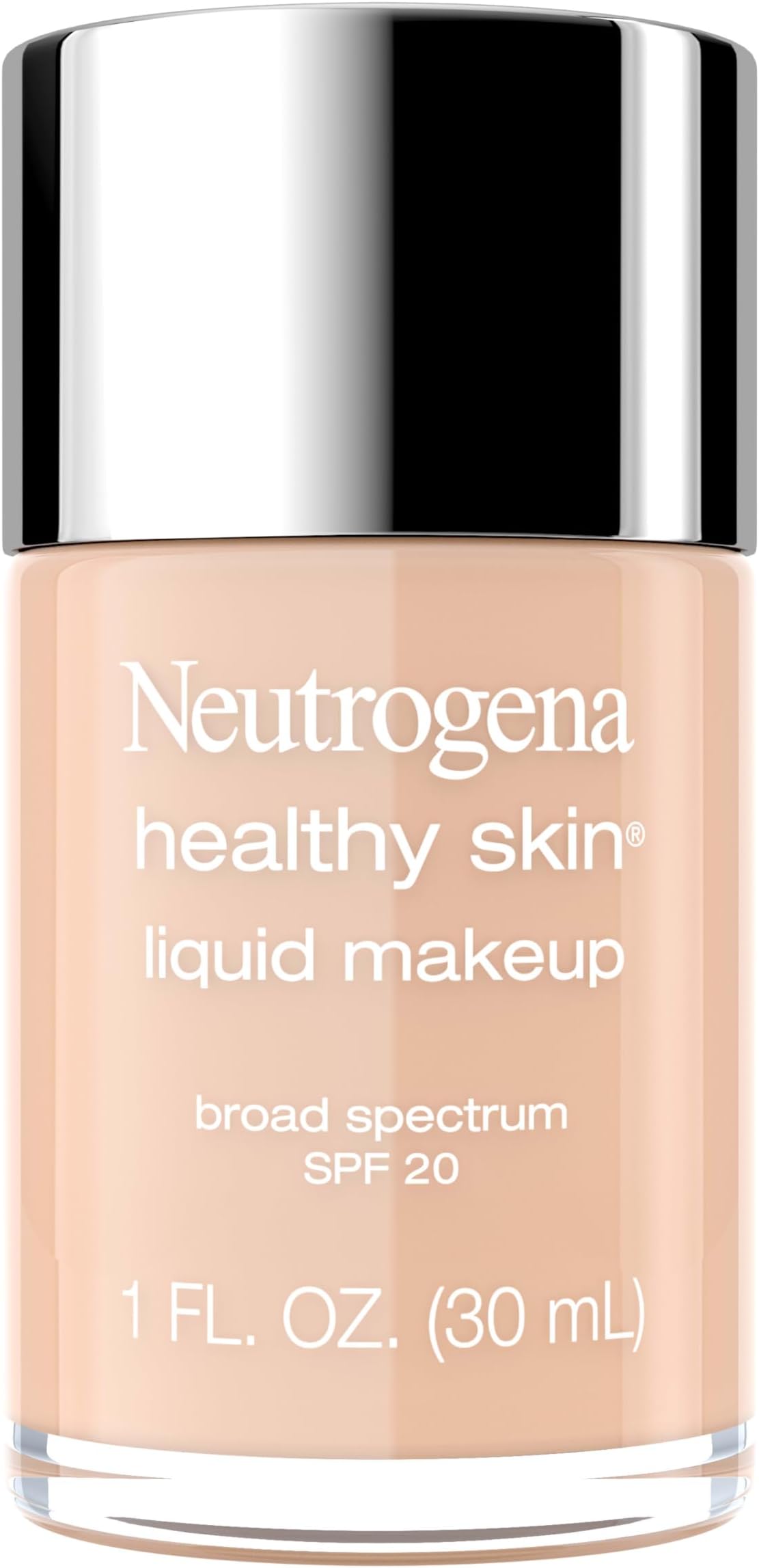 Healthy Skin Liquid Makeup Foundation, Broad Spectrum SPF 20 Sunscreen, Lightweight & Flawless Coverage Foundation with Antioxidant Vitamin E & Feverfew, Medium Beige, 1 fl. oz