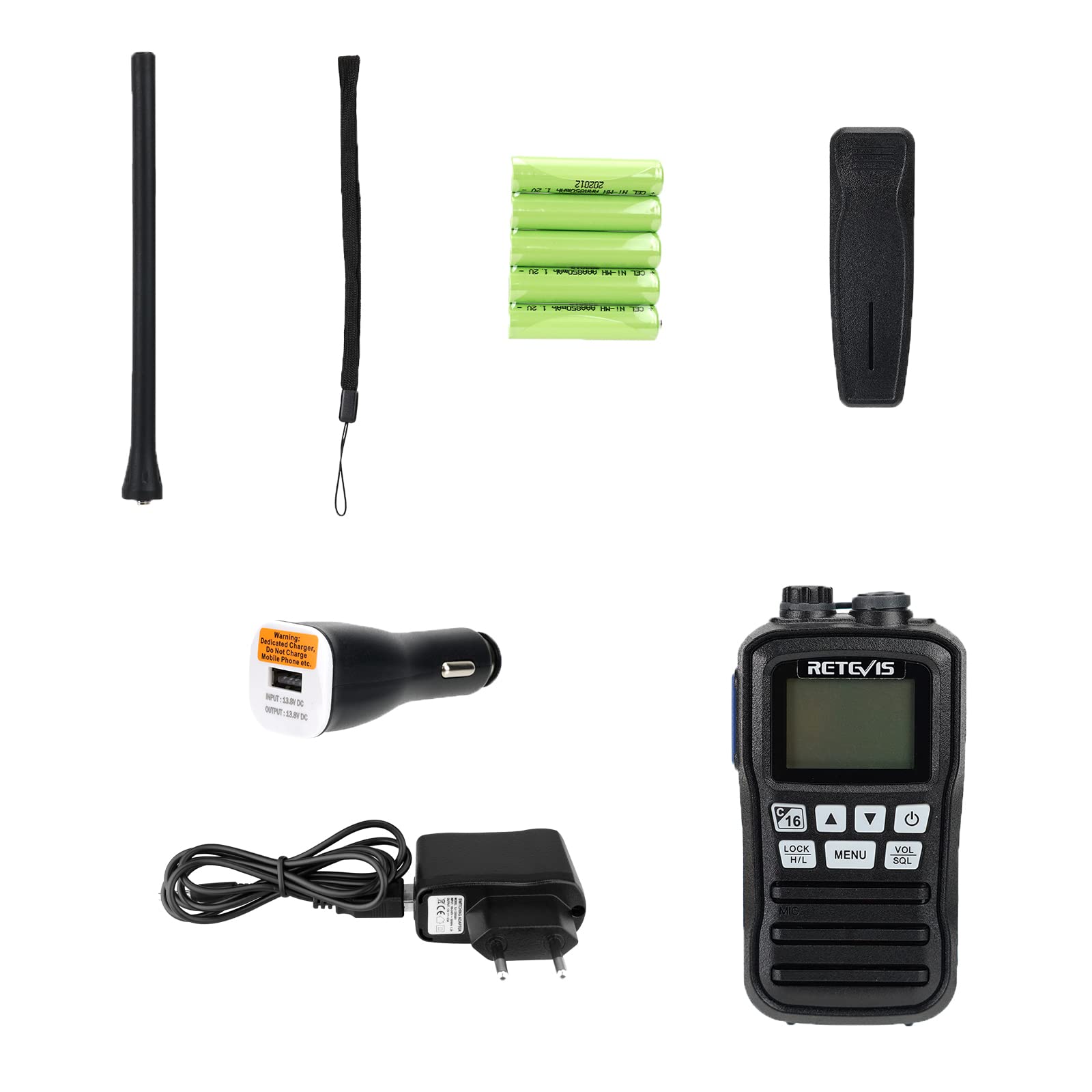 Retevis RM01 Marine Radio VHF Portable Étanche IP67 88 Canaux Talkie Walkie Marine Noir