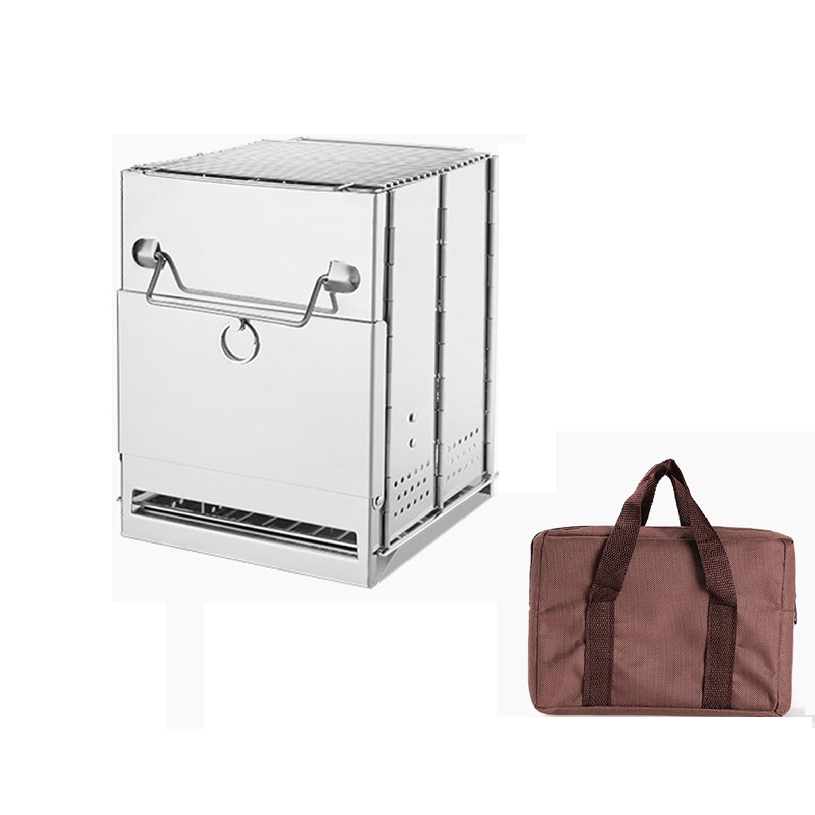 Stufa a Pellet Senza Canna Fumaria da Interno Piccola, Portatile e Pieghevole per Campeggio Con Borsa Portaoggetti (210 * 200 * 270mm)