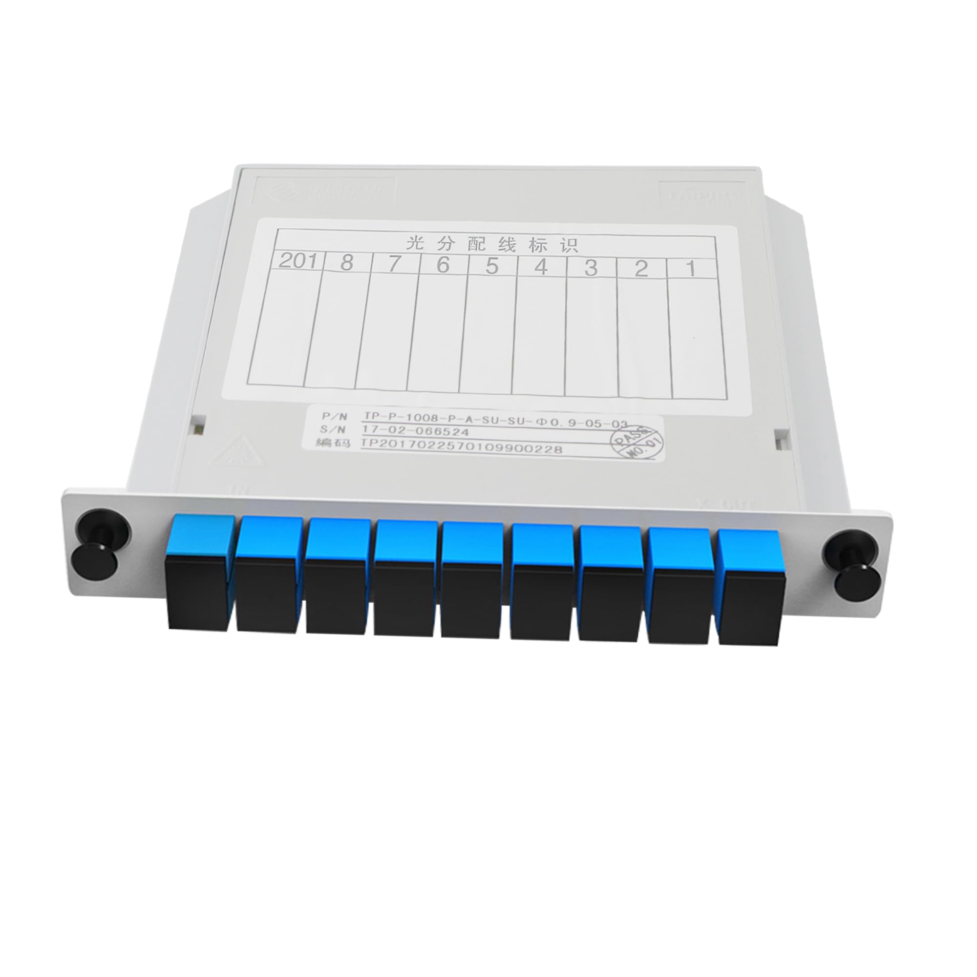 Splitter per fibra ottica 1 x 8 splitter per PLC plug-in per scatola di derivazione in fibra ottica KANGPING, utilizzato per rete dati CATV, apparecchiature di prova in fibra ottica, FTTH e FTTB