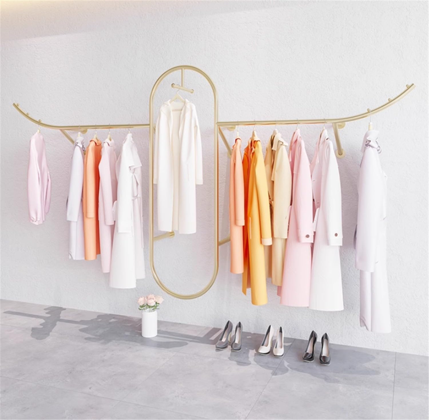 Porte-manteau mural en métal pour magasin de vêtements commerciaux