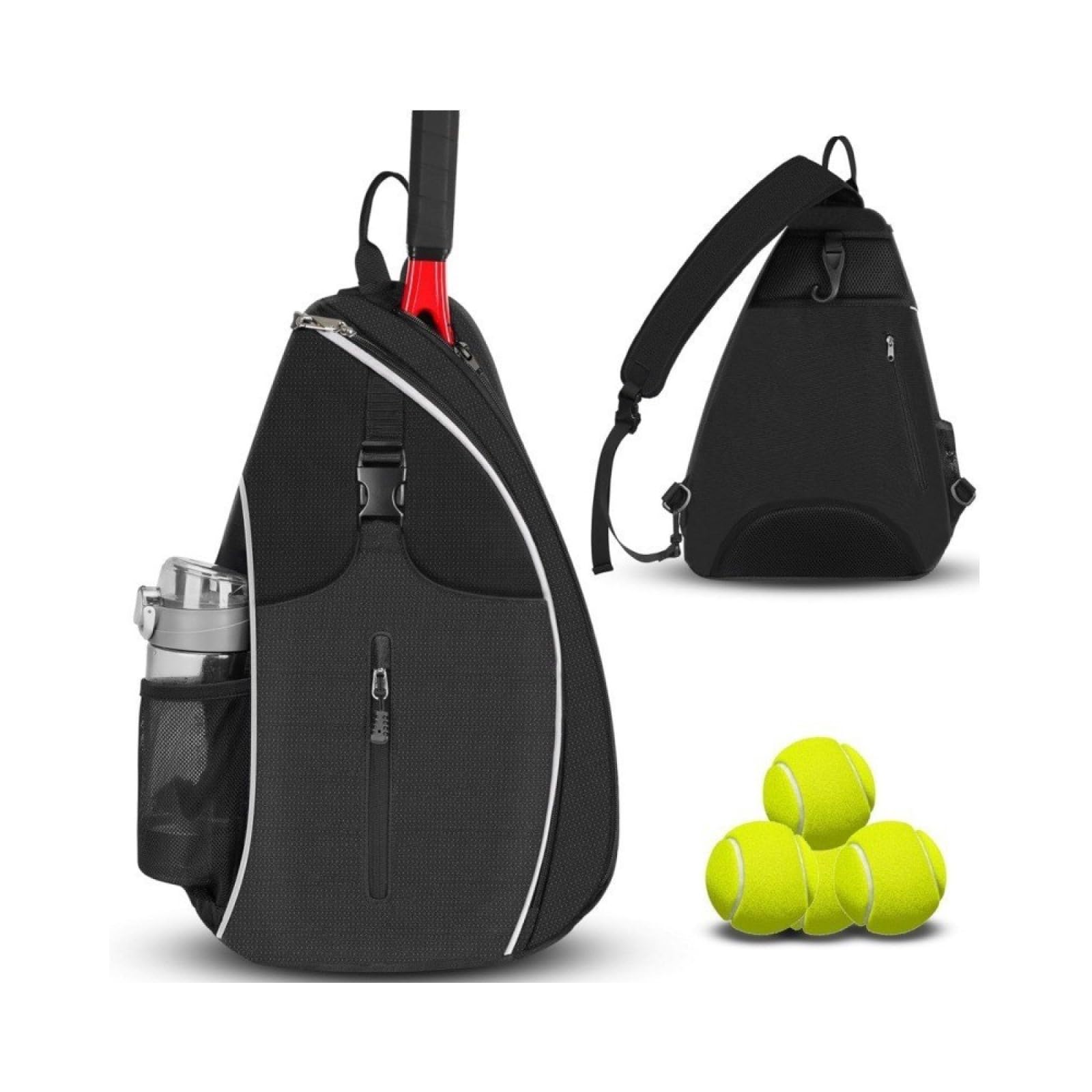 Ysislybin Zaino Per Racchette Da Tennis – Impermeabile In Poliestere – 29x12x45 Cm – Tracolla Regolabile E Tasche Multi-scomparto – Per Tennis, Badminton E Pickleball – Uomo E Donna